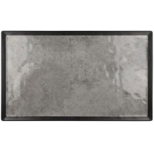 "Elite Global Solutions B177208-SLVB 20 3/4"" x 12 3/4"" Rectangular Kobe Tray - Melamine, Black/Silver"