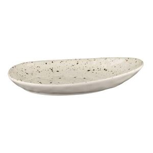 "Elite Global Solutions D1172OV-CC Macchiato 11 1/4"" x 7 1/2"" Oval Melamine Dinner Plate - Chocolate Chip, 6/Case, White"