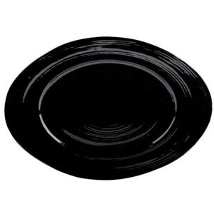 "Elite Global Solutions M16512OV-B 16 1/2"" x 12"" Oval Della Terra Dish - Melamine, Black"