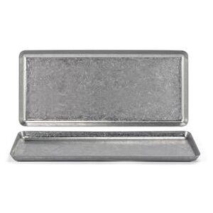 "Front of the House RTR037ANS22 Rectangular Mod Tray - 10"" x 4 1/2"", Stainless Steel, Antique, Silver"