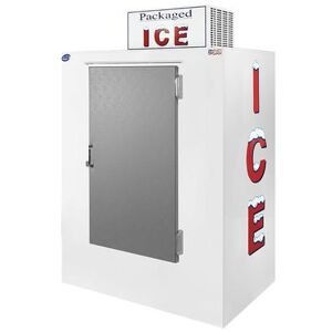 "Leer, Inc. L040UCSP 50 1/2"" Outdoor Ice Merchandiser w/ (100) 10 lb Bag Capacity - Solid Doors, 115v, White"