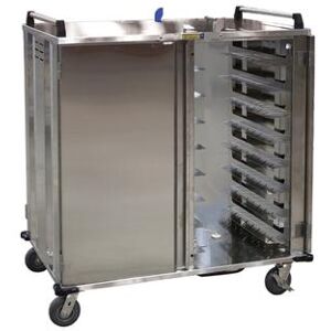 Alluserv ST1D2T16 Ambient Meal Delivery Cart w/ (16) Tray Capacity, Stainless, 16 Trays, Stainless Steel