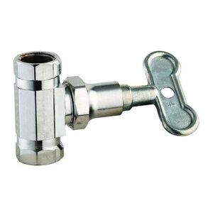 "T&S B-0415 Straight Loose Key Stop, 3/8"" IPS Female Inlet & Outlet, Chrome"