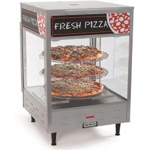 "Nemco 6452 22 1/4"" Rotating Heated Pizza Merchandiser w/ 4 Levels, 120v, 18"" Racks, Stainless Steel"