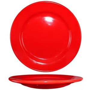 "ITI CA-16-CR 10 1/4"" Round Cancun Plate - Ceramic, Crimson Red"