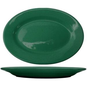 "ITI CA-51-G 15 1/2"" x 10 1/2"" Oval Cancun Platter - Ceramic, Green"