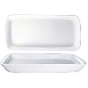 "ITI QP-1200 13"" x 6 1/4"" Rectangular Quad Platter - Porcelain, European White"