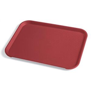 "Cambro 1014FF416 Plastic Fast Food Tray - 13 1/2""L x 10 2/5""W, Cranberry, Red"