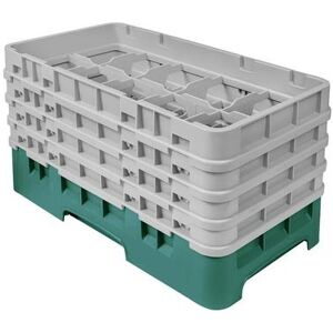 Cambro 10HS800119 Camrack Glass Rack - (4)Extenders, 10 Compartments, Sherwood Green, 4 Extenders, Green/Soft Gray