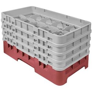 Cambro 10HS800416 Camrack Glass Rack - (4)Extenders, 10 Compartments, Cranberry, 4 Extenders, Cranberry/Soft Gray, Red