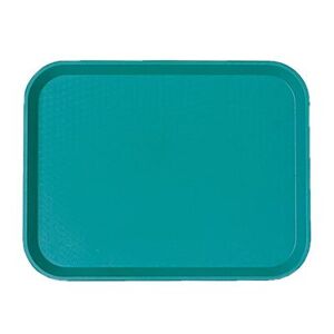"Cambro 1418FF414 Plastic Fast Food Tray - 17 3/4""L x 13 4/5""W, Teal, Blue"