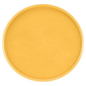 "Cambro 1950171 19 1/2"" Round Serving Camtray - Low-Profile, Fiberglass, Tuscan Gold, Yellow"