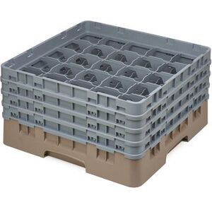 Cambro 25S800184 Camrack Glass Rack w/ (25) Compartments - (4) Extenders, Beige, Full Size