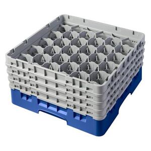 Cambro 30S800168 Camrack Glass Rack w/ (30) Compartments - (4) Gray Extenders, Blue, Blue Base, 4 Soft Gray Extenders