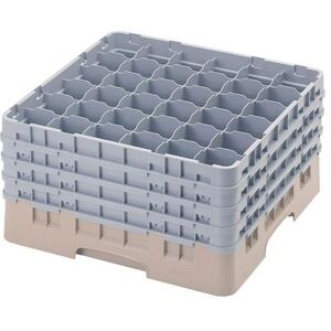 Cambro 36S900184 Camrack Glass Rack w/ (36) Compartments - (4) Gray Extenders, Beige, Full Size