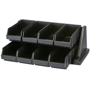 Cambro 8RS8110 Versa Condiment Organizer w/ (8) Bins - Black, 8 Bins