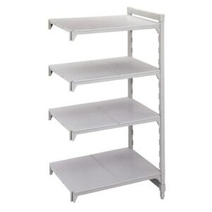 "Cambro CPA242484S4PKG Camshelving Premium Solid Add-On Shelving Unit - 4 Shelves, 24""L x 24""W x 84""H, 4 Tiers"