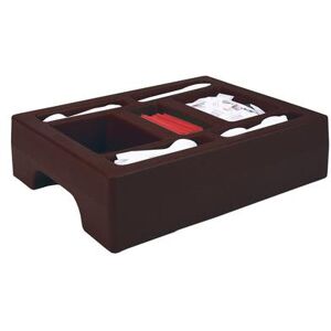 "Cambro LCDCH10131 Camtainer Condiment Holder - 20"" x 16"" x 4 13/16"", Dark Brown"