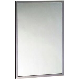 "Bobrick B-165 1830 Channel-Frame Mirror, 18"" X 30"", 430 Stainless, Silver"