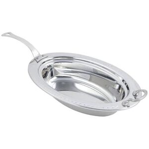 "Bon Chef 5499HLSS Laurel Full Size Oval Steam Pan, Stainless, Long & Circular Handle, 19"" x 11 13/16"" x 3 1/2"", Stainless Steel"