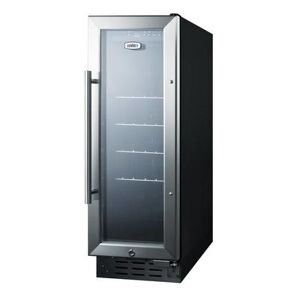 "Summit SCR1225B 11 7/8"" W Undercounter Refrigerator w/ (1) Section & (1) Door, 115v, Silver"