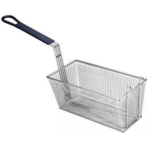 "Pitco P6072184 Fryer Basket w/ Coated Handle & Front Hook, 17 1/4"" x 8 1/2"" x 5 3/4"", Blue"