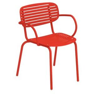 emu 640 Mom Indoor/Outdoor Stackable Armchair - Steel, Red, E-Coated Powder Finish, Cherry