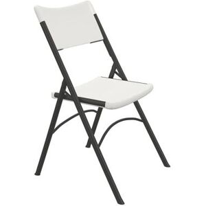 Correll RC400 Econoline Plastic Folding Chair - Black Frame, Gray Granite