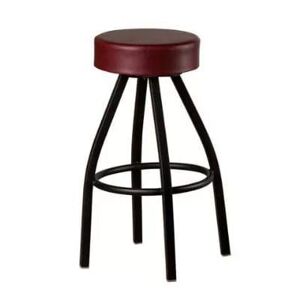 Oak Street SL2132-WINE Backless Swivel Commercial Bar Stool w/ Wine Seat, Black