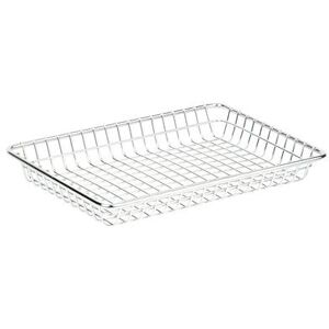 "GET 4-835809 Rectangular Grid Basket - 9"" x 7"" x 1 1/8"", Stainless, Silver"