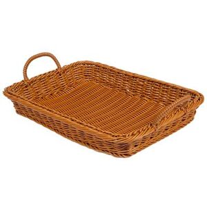 "GET WB-1524-HY Designer Polyweave Baskets Rectangular Bread & Bun Basket, 18"" x 12 1/4"", Polypropylene, Honey, Brown"