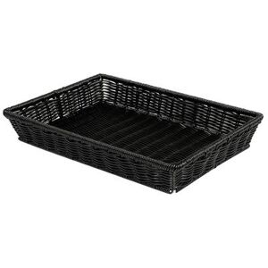 "GET WB-1553-BK Rectangular Bread Basket, 16 1/4"" x 11"", Polypropylene, Black"