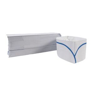Rofson 100-B Disposable Overseas Cap - Paper, White w/ Blue Stripe