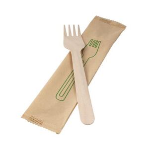 Rofson WFPW Disposable Fork, Wood, Beige