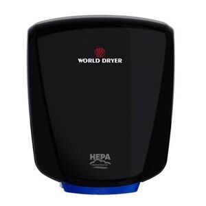 World Dryer Q-162A2 VERDEdri Automatic Hand Dryer w/ 12 Second Dry Time - Aluminum, Black, 120v/208-240v/277v/1ph