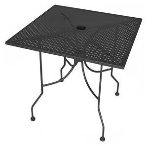 "American Tables & Seating ALM3048 Rectangular Outdoor Table w/ Umbrella Hole - 48"" x 30"", Aluminum, Black"