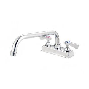 "FLO FLO-4208 Deck Mount Faucet - 8"" Swivel Gooseneck Spout, 4"" Centers, Chrome"