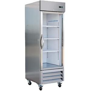 "IKON IB27RG 26 4/5"" 1 Section Reach In Refrigerator, (1) Right Hinge Glass Door, 115v, Silver"