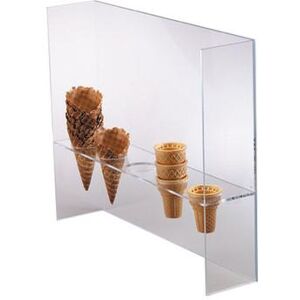 "Dispense-Rite CSG-5L 5 Section Ice Cream Cone Holder - Acrylic, Clear, (5) 2"" Holes, Clear Acrylic"