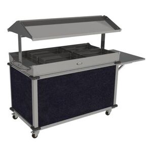 "Cadco CBC-GG-B4-L4 MobileServ 85 1/4"" Mobile Food Bar w/ Enclosed Base & Stainless Top, Navy, Blue"