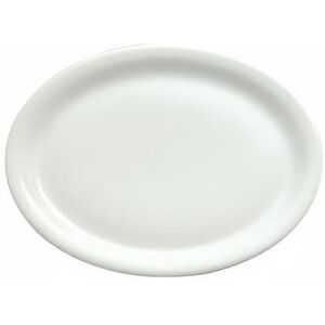 "Oneida F8000000359 11 1/2"" x 8 3/4"" Oval Buffalo Platter - Porcelain, Bright White"