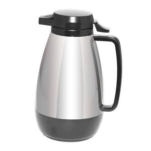 Service Ideas ML101CH/BL 1 liter Coffee Server w/ Push Button Lid, Chrome & Black, Silver