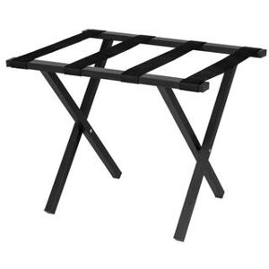 "Hospitality 1 Source LRPCBL Folding Luggage Rack w/ 2 1/4"" Black Straps - 22""W x 17""D x 20""H, Black"