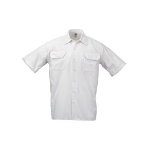 Barfly M60250WH4X Metro Edge Brewer Work Shirt w/ Short Sleeves - Poly/Cotton, White, 4X
