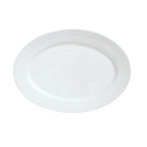 "Libbey 911194008 14-1/2"" x 10-1/4"" Oval Reflections Platter - Porcelain, Aluma White"