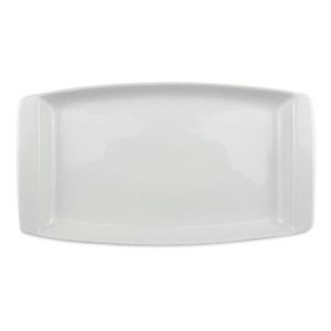 "Libbey 911194491 13-1/4"" x 7-1/2"" Rectangular Chef's Selection Tray -Porcelain, Aluma White"