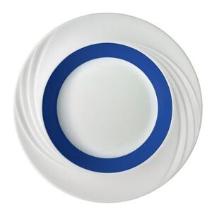 "Libbey 9181823-62971 9"" Round Schonwald Bowl - Donna Senior, Porcelain, White/Blue"