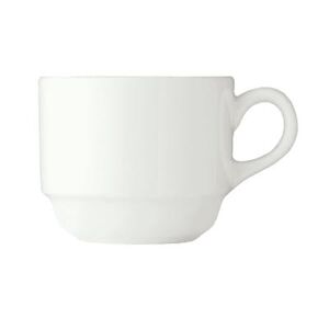 Libbey 950002507 9 oz Stacking Tea Cup, Royal Rideau, Undecorated, White, 36/Case