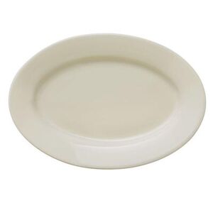 "Libbey 740-901-107 10 1/4"" x 7 1/8"" Oval Porcelana Platter - Porcelain, Cream White"