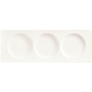 "Libbey BW-3333 13"" x 4 5/8"" Rectangular Chef's Selection Tray - Porcelain, Ultra Bright White"